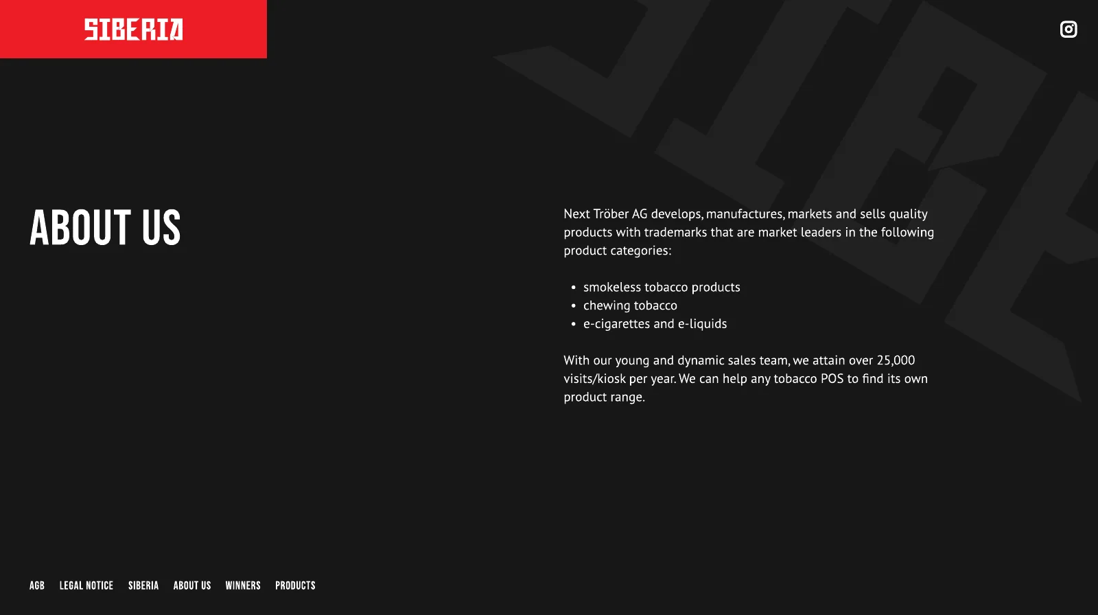 Siberia Snus 2.0 Webdesign - Ansicht 3